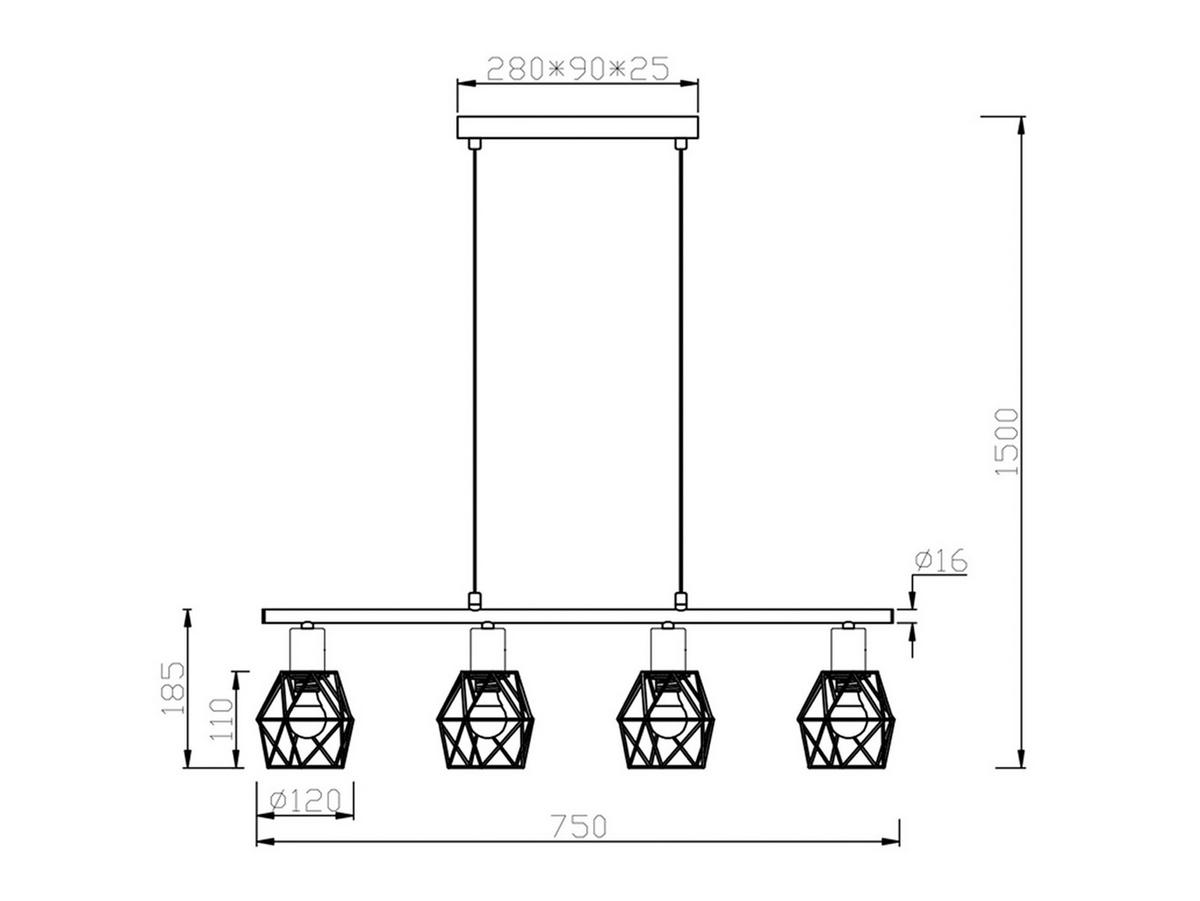 PENDELLEUCHTE Industrial mehrflammig hängend, Rostoptik 75cm - Rostfarben, Metall (12/75/150cm) - meineWunschleuchte