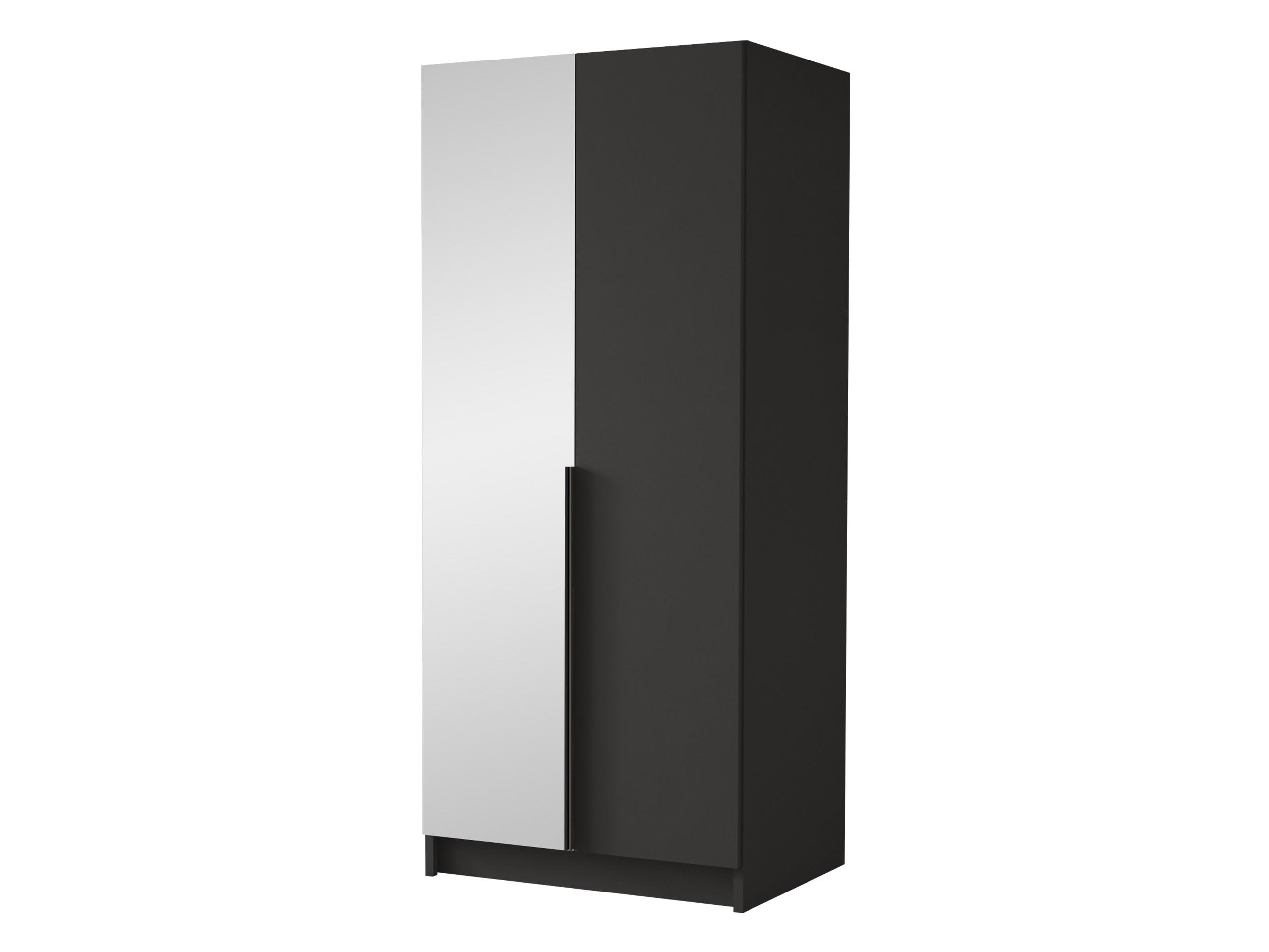 KLEIDERSCHRANK Bono II - Schwarz, Holzwerkstoff/Metall (100/215/58cm) - MIRJAN24