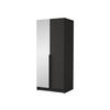 KLEIDERSCHRANK Bono II - Schwarz, Holzwerkstoff/Metall (100/215/58cm) - MIRJAN24