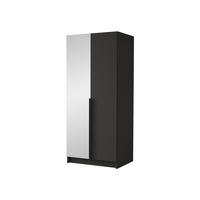 KLEIDERSCHRANK Bono II - Schwarz, Holzwerkstoff/Metall (100/215/58cm) - MIRJAN24