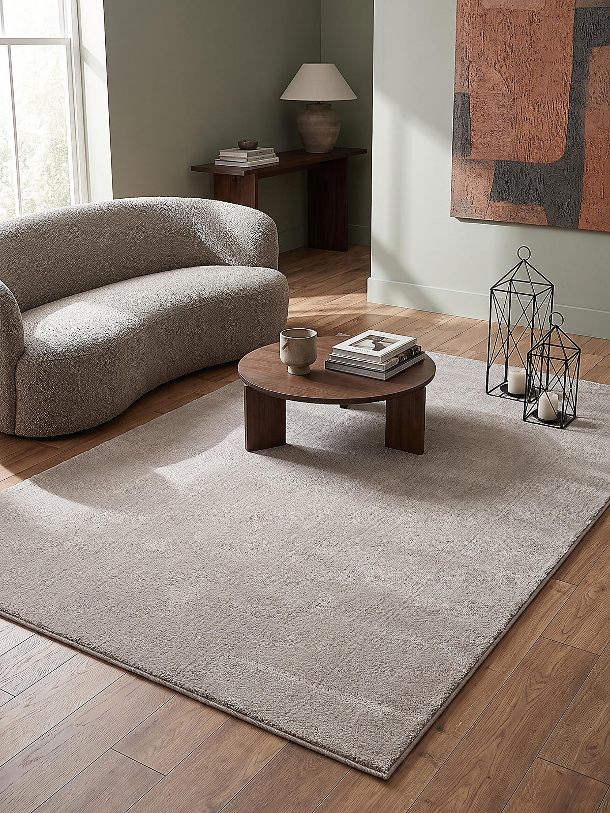 HOCHFLORTEPPICH Antirutsch Uni ALDAN Polyester Beige 80 x 150 cm - Beige, Textil (80/150cm) - KADIMA DESIGN