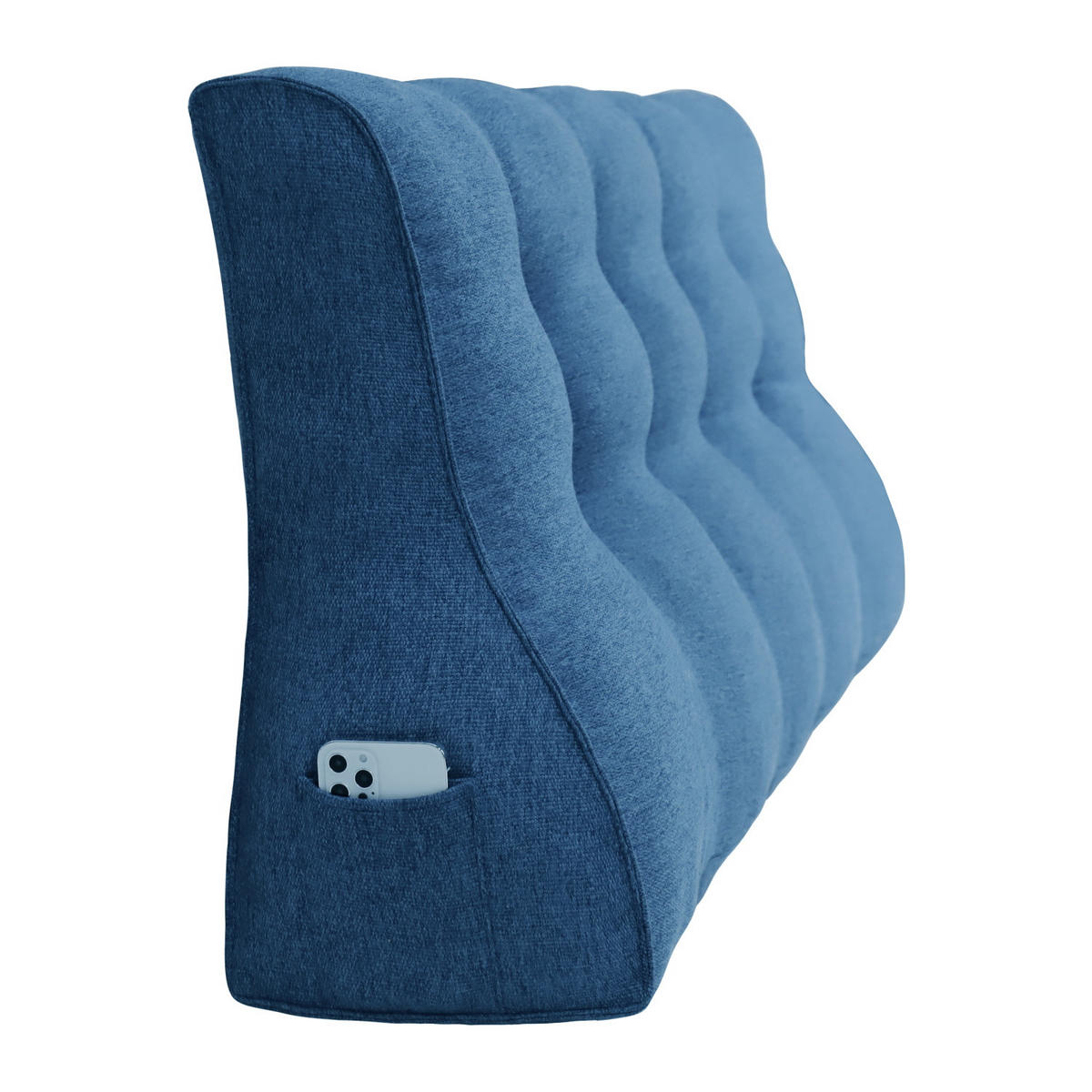 RÜCKENKISSEN Körperkontur Leinenlook Blau 140 cm - Blau, Textil (55/140cm) - Vercart