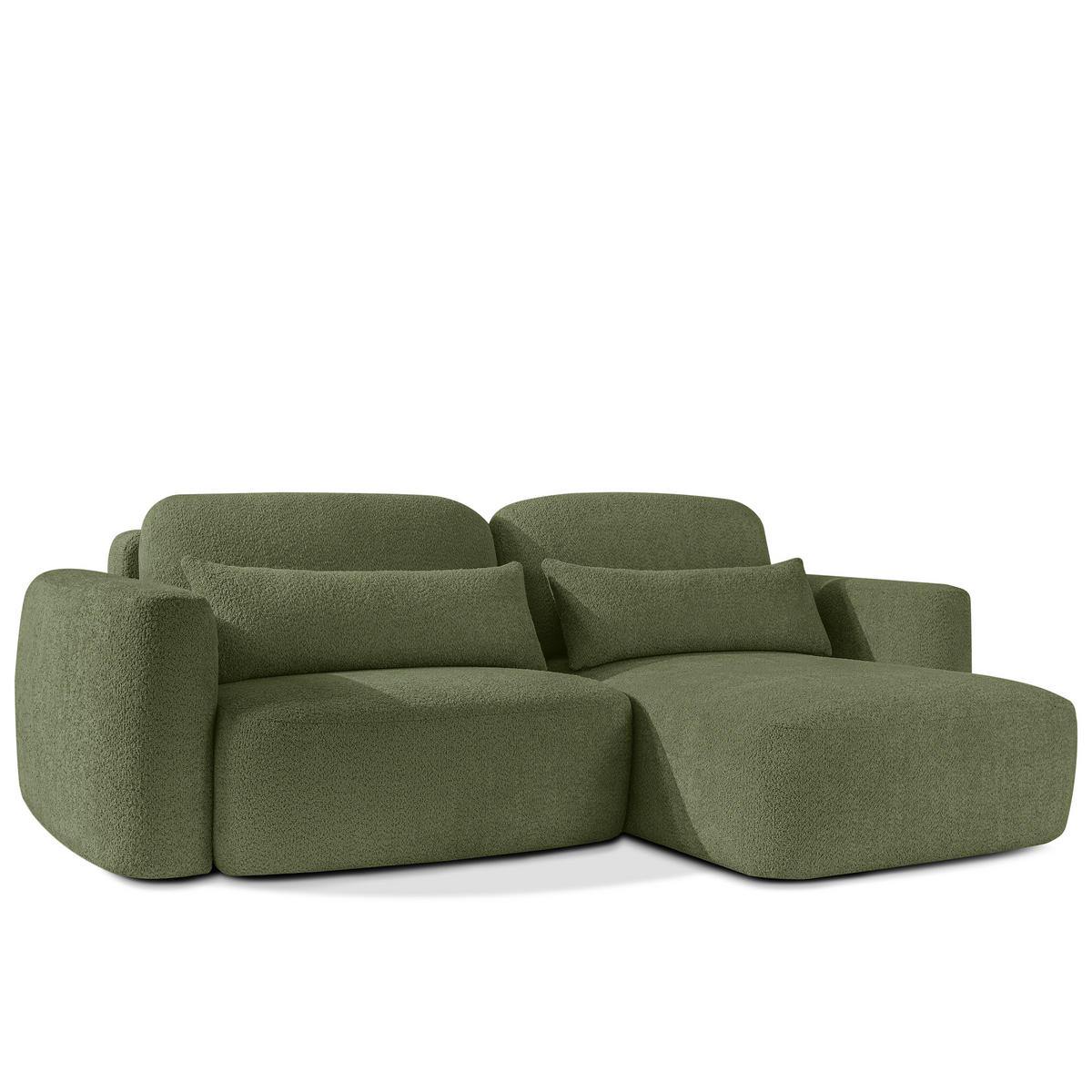 SITZGARNITUR ELOSA - Olivgrün, Holz/Textil (245/85/165cm) - KONSIMO®