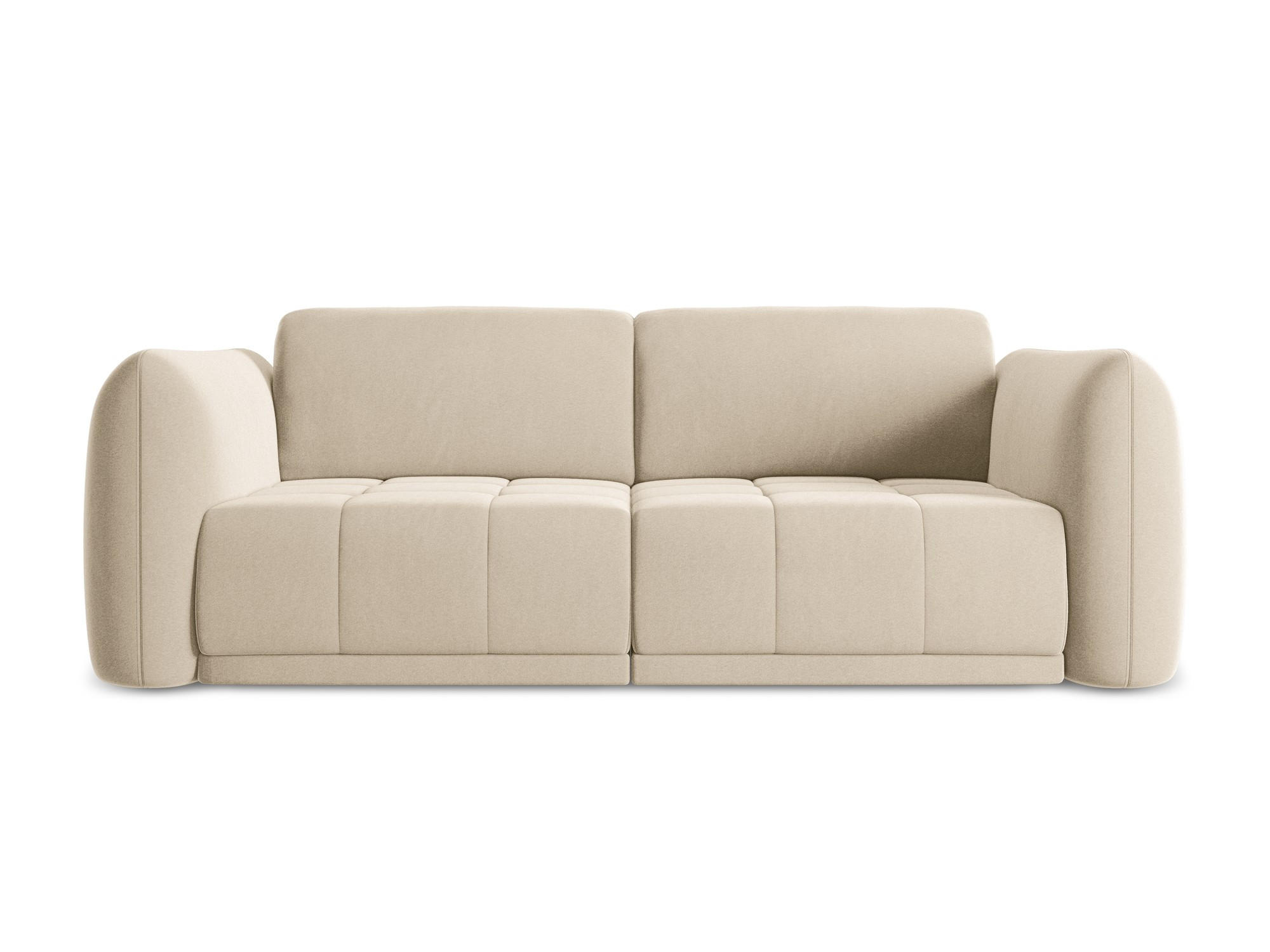3-SITZER SOFA Samt Stoff Beige - Beige/Creme, Kunststoff/Textil (210/74/105cm) - Makamii