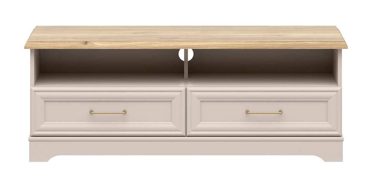 LOWBOARD Anga Kaschmir / Mauvella Eiche 124 / 44 / 47cm - Eichefarben/Braun, Holz/Holzwerkstoff (124/47/44cm) - Feldmann-Wohnen