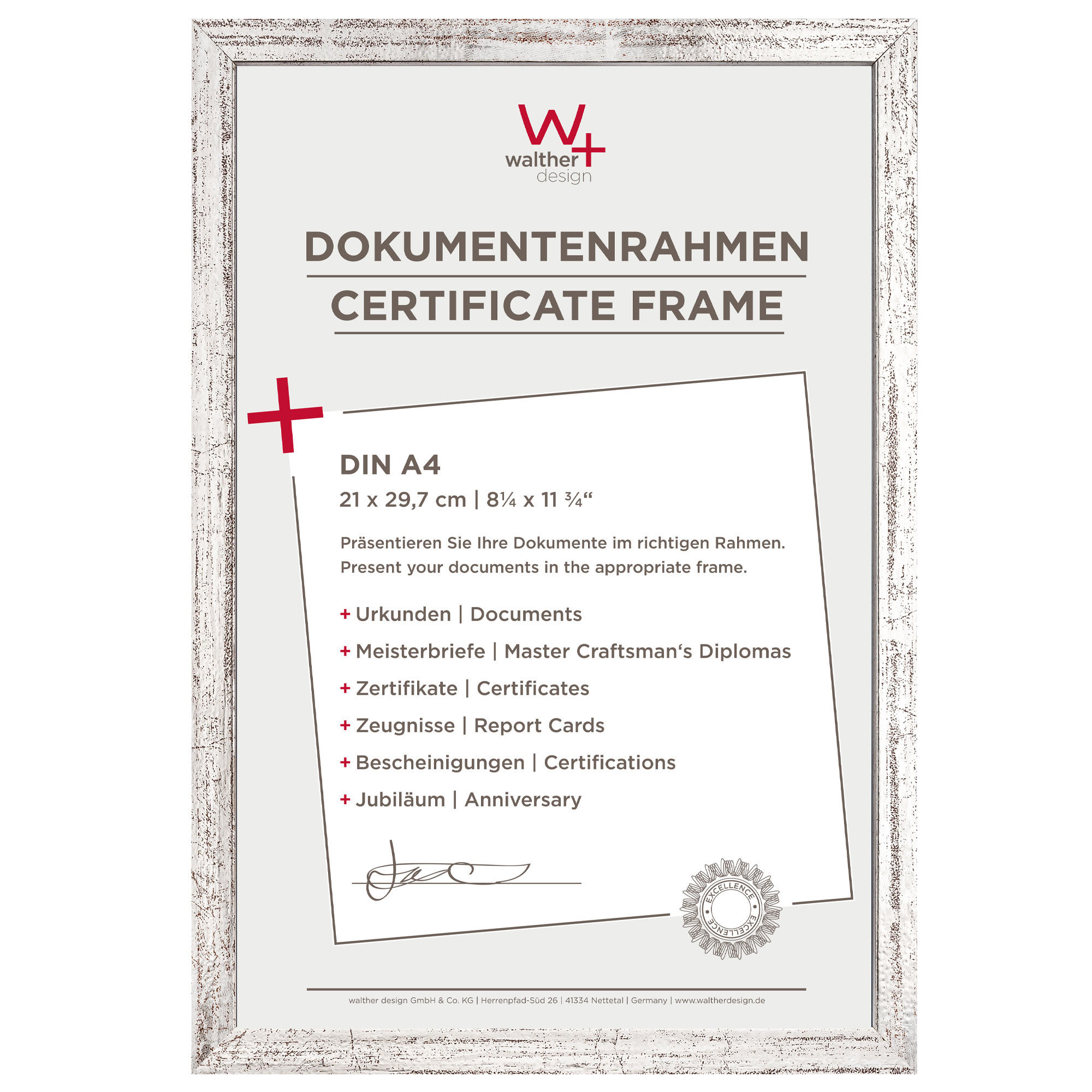 BILDERRAHMEN Peppers Holzrahmen 21x29,7 Silber - Silberfarben, Holzwerkstoff (22.9/32/1.5cm) - walther design