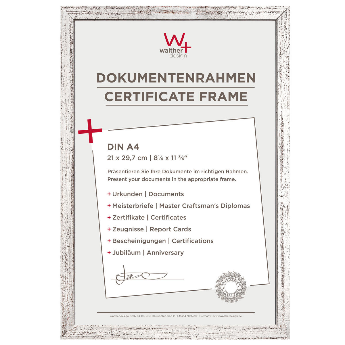 BILDERRAHMEN Peppers Holzrahmen 21x29,7 Silber - Silberfarben, Holzwerkstoff (22.9/32/1.5cm) - walther design