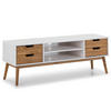 TV-ELEMENT Java 1 Tür 2 Schubladen Weiß - Weiß, Holz (140/52/40cm) - VS Venta-stock