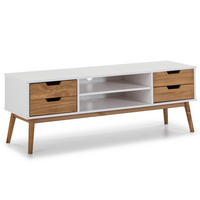TV-ELEMENT Java 1 Tür 2 Schubladen Weiß - Weiß, Holz (140/52/40cm) - VS Venta-stock