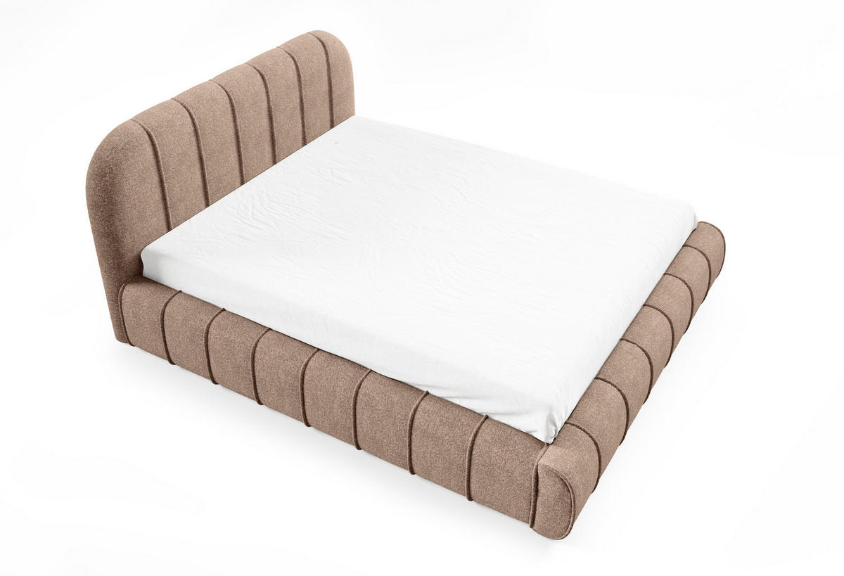 POLSTERBETT mit Stauraum 200x200 cm in Braun - Braun, Textil (200/200cm) - Home Collective
