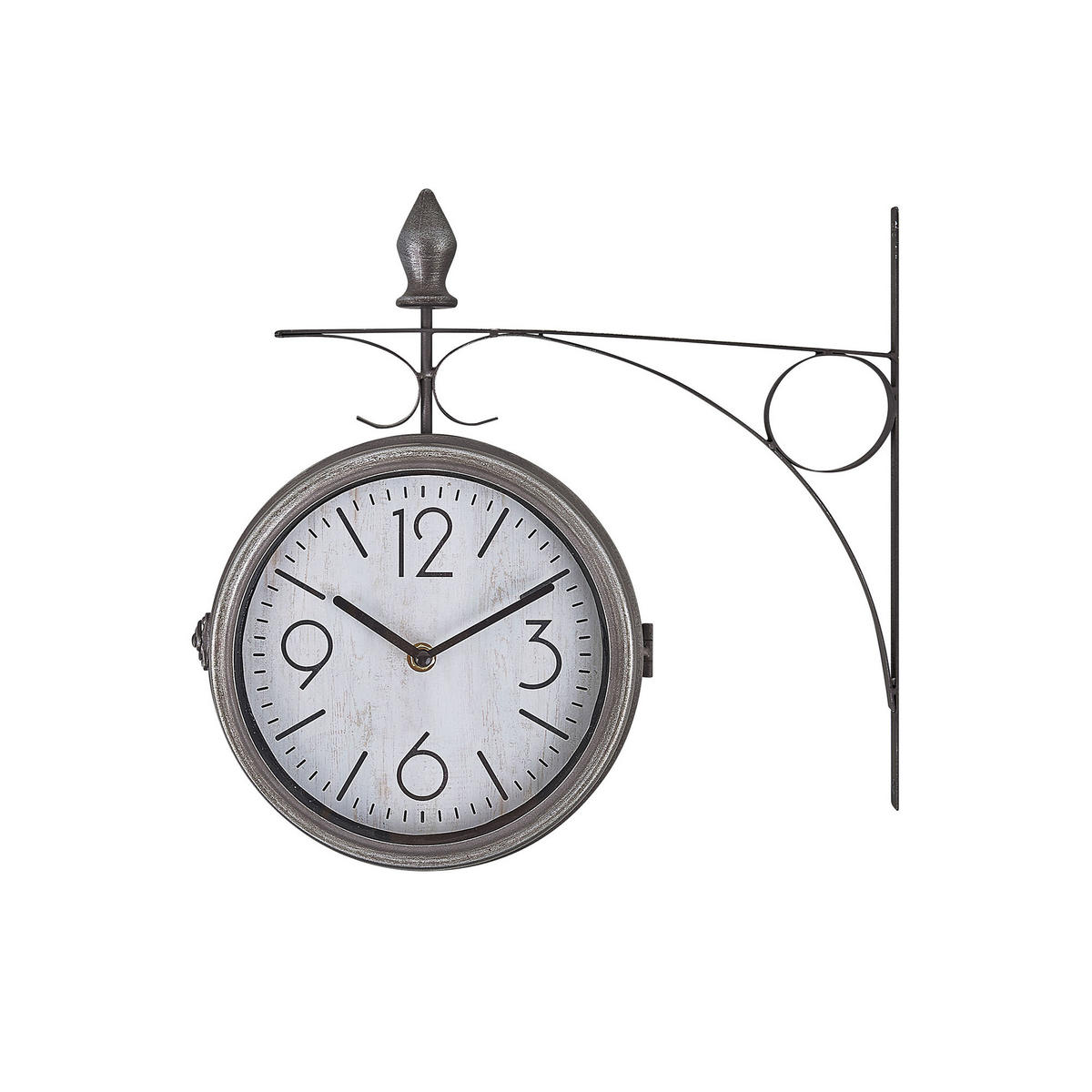 WANDUHR Metall silber Romont - Silberfarben, Metall (34/33/10cm) - Beliani