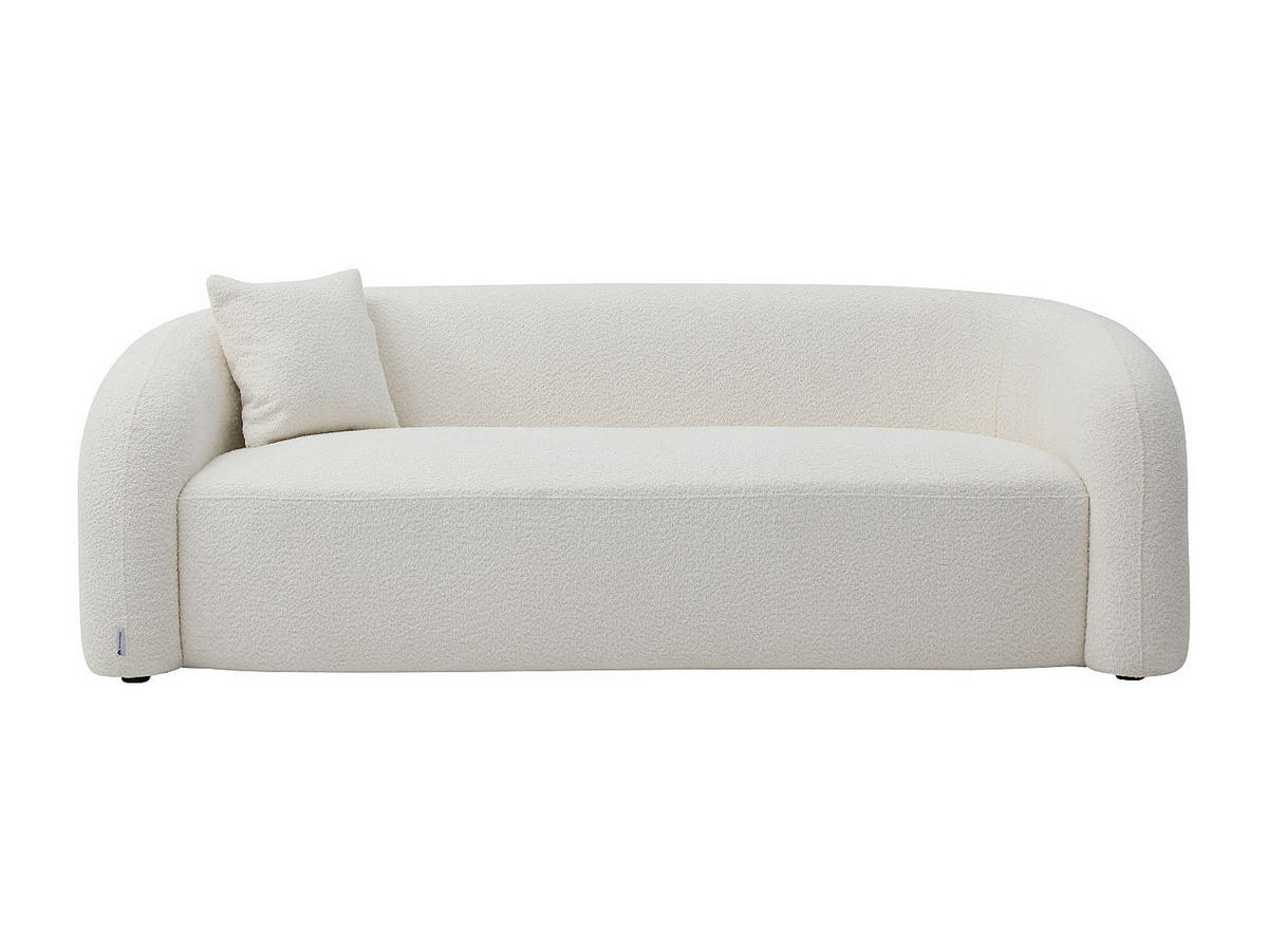 SOFA 3-Sitzer - Bouclé Stoff Weiß - LAPIOTA - Weiß, Textil (220/75/91cm) - Vente-Unique
