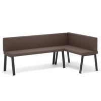 ECKBANK rechts MONO Y Webstoff glatt, 196/142 cm Braun - Braun, Textil/Metall (142/196cm) - Idohome