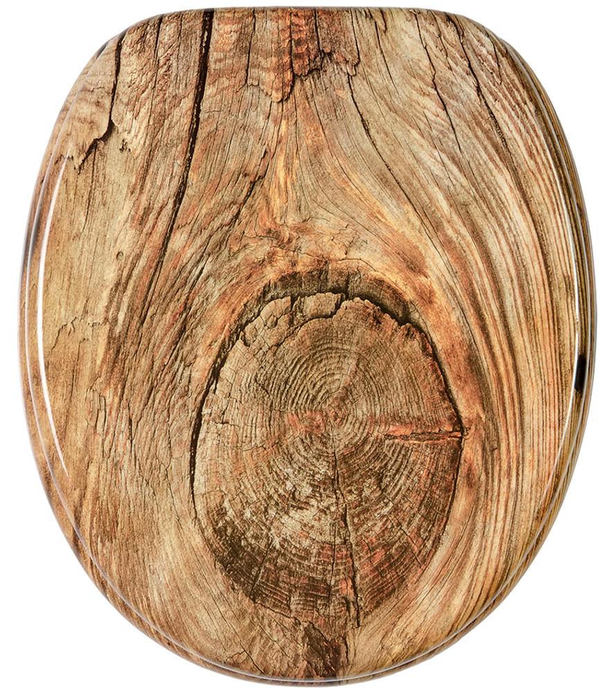 WC-SITZ Rustikal - Braun, Holzwerkstoff (38/6/47cm) - Sanilo