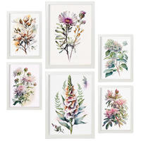 POSTER Set Mit 6 Waldblume Größe A3 & A4 Weißer Rahmen - Weiß, Papier (29.7/1cm) - Nacnic
