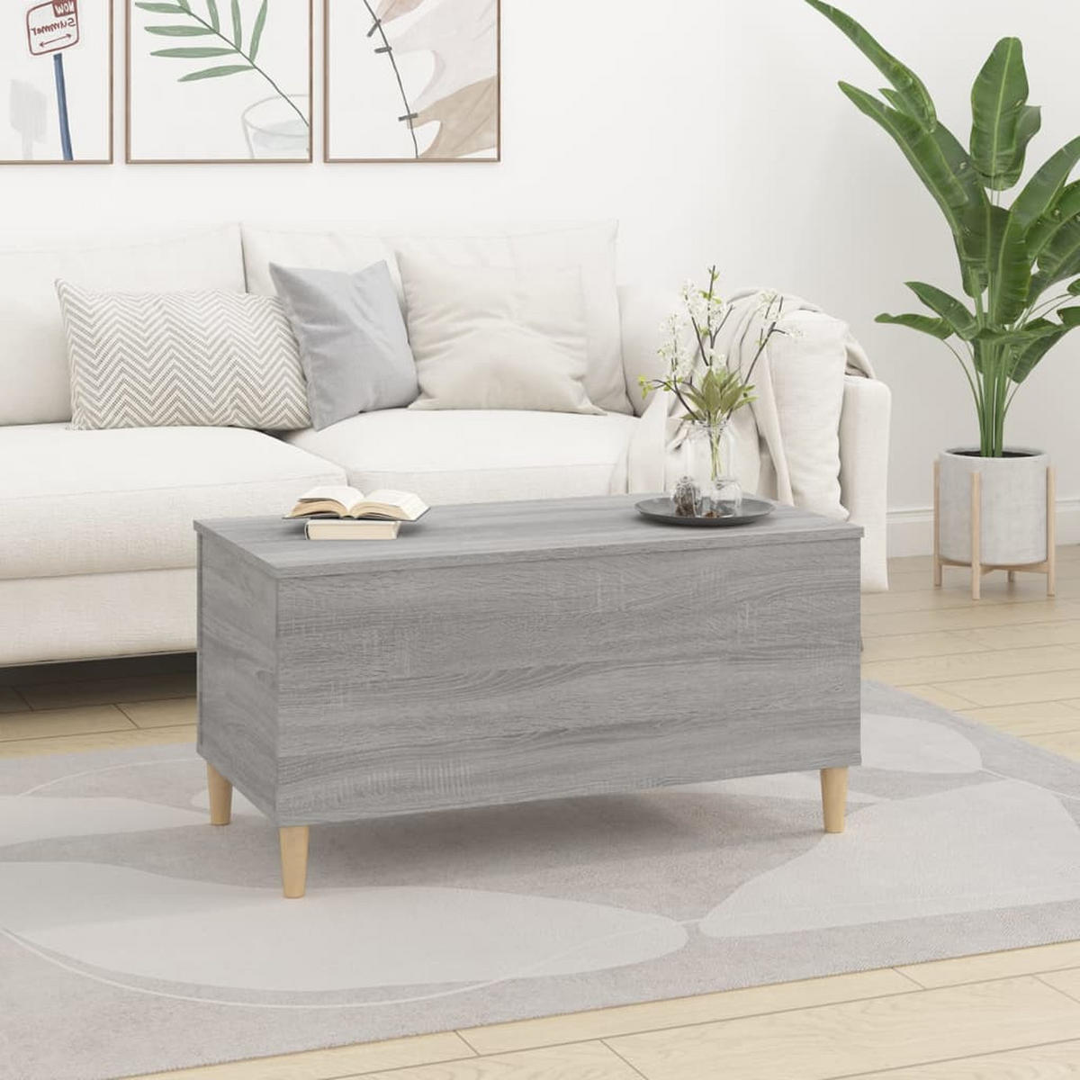 COUCHTISCH Grau Sonoma 90x44,5x45 cm Holzwerkstoff - Grau, Holzwerkstoff (90/44.5/45cm) - furnicato