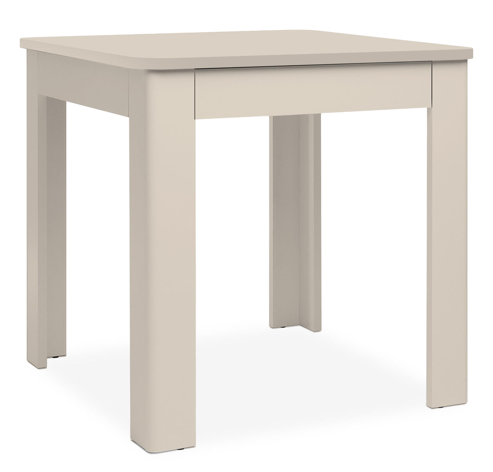 ESSTISCH samt quadratisch 80 x 80 cm, Küchentisch mit Schubkasten - Beige, Holzwerkstoff (80/80/76.5cm) - Furn.Design