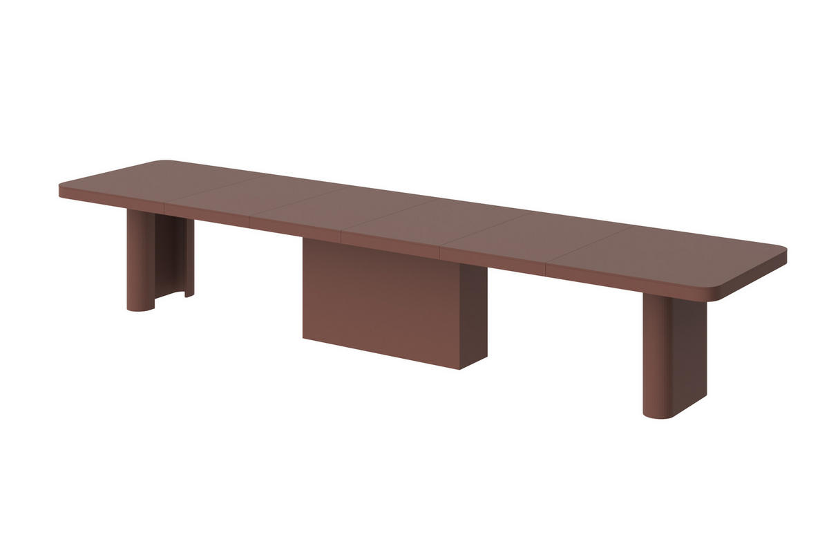 ESSTISCH rechteckig ausziehbar XXL Bordeauxrot matt 160/100/75 cm - Bordeaux, Holzwerkstoff (100/160/75cm) - designimpex