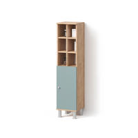 MIDISCHRANK Fucino Grün 30 x 130.6 cm große Tür - Grün, Holzwerkstoff (30/130.6/30cm) - Livinity®