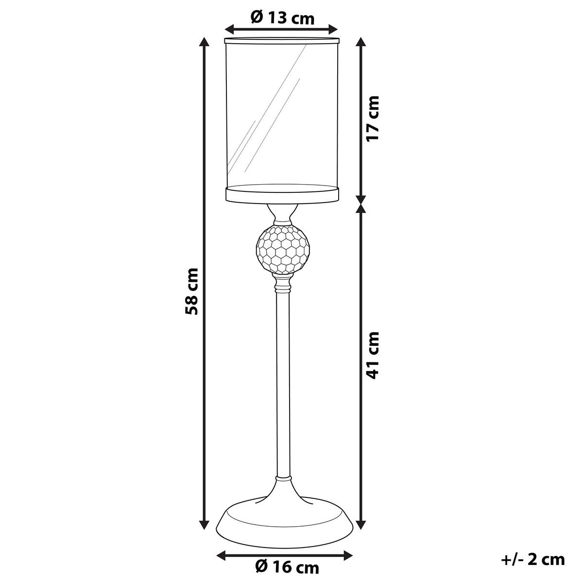 KERZENSTÄNDER Silber 58 cm Cotui - Silberfarben, Glas (16/58/16cm) - Beliani