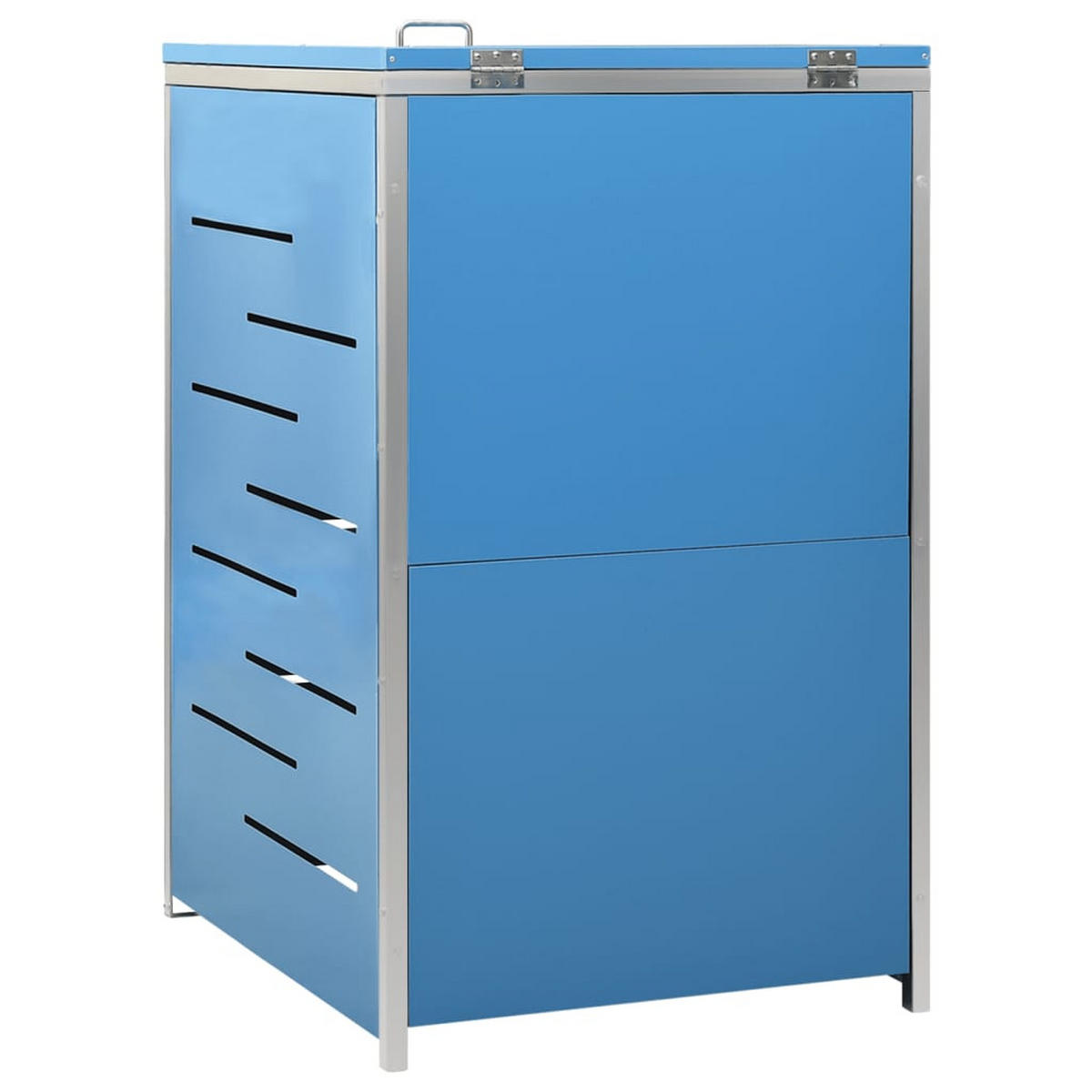 1ER Mülltonnenbox JAGU Edelstahl | Blau | 115x69x77,5cm | Für 1 Tonne 240L - Blau, Metall (69/115/77.5cm) - DELUKE