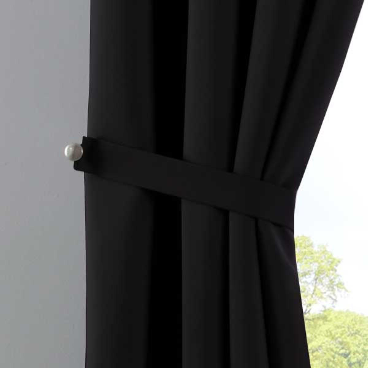 VORHANG »NEW YORK« HxB 160x140 cm Schwarz - Schwarz, Textil (140/160cm) - Gardinenbox