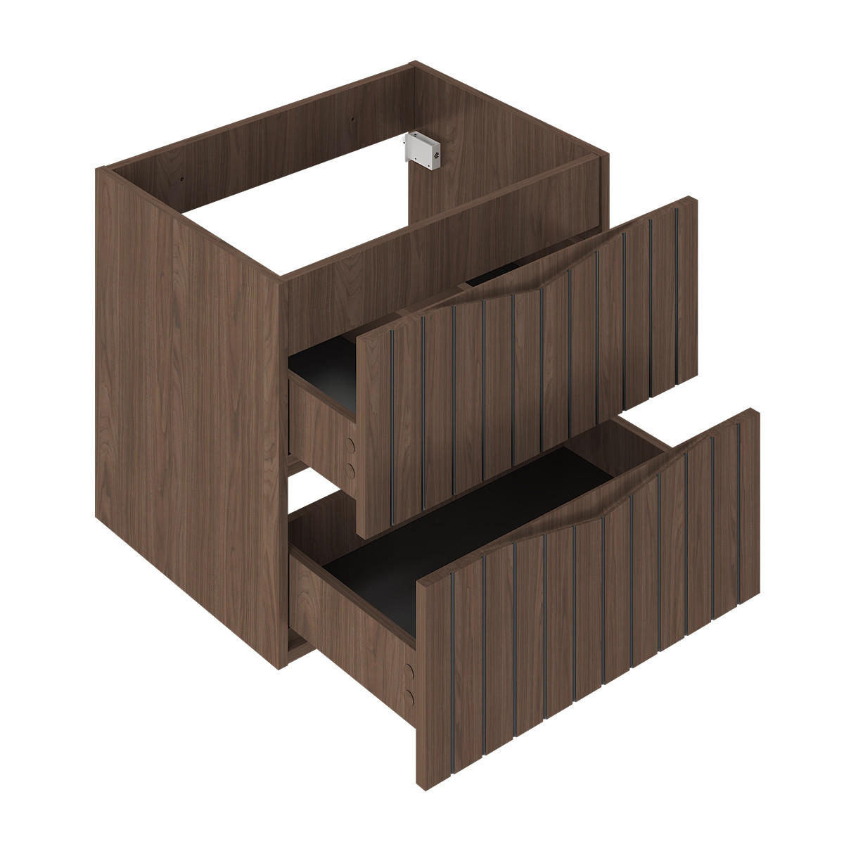 WASCHTISCHUNTERSCHRANK 60.6cm Siena Holz und Schwarz - Schwarz, Holzwerkstoff (60.6/52.2/46.5cm) - Petits-meubles