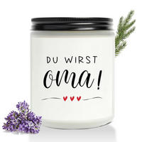 DUFTKERZE "Du wirst Oma" Lavendel - Weiß, Glas (10cm)