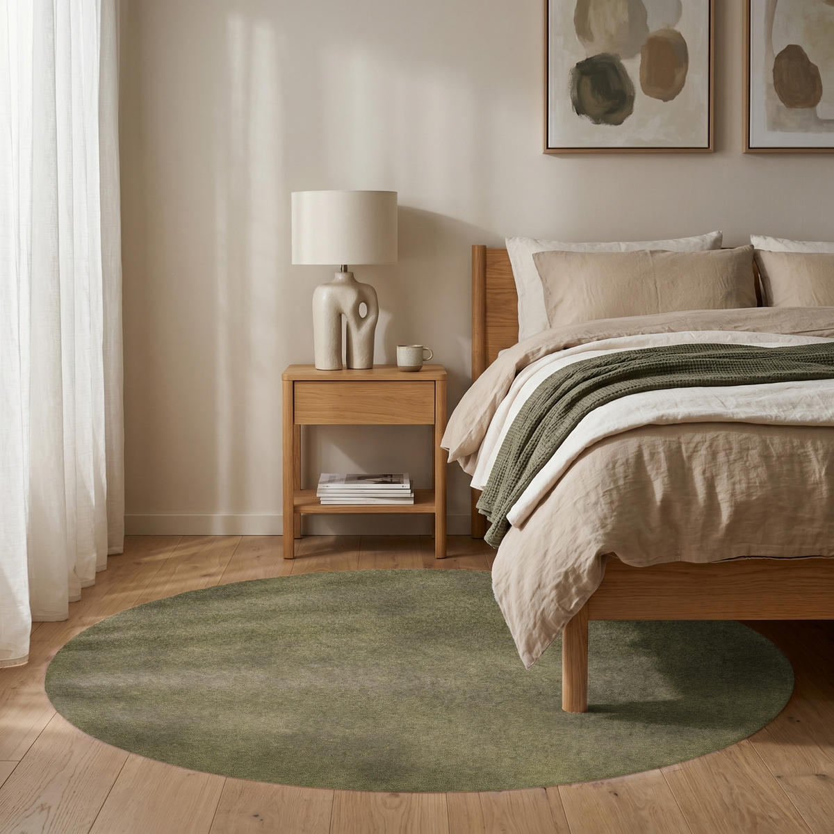 KOBERCE - Textúra - abstraktná - zelená - 150x150 cm - olivovozelená, textil/plast (150/0.4cm) - OnlyWow