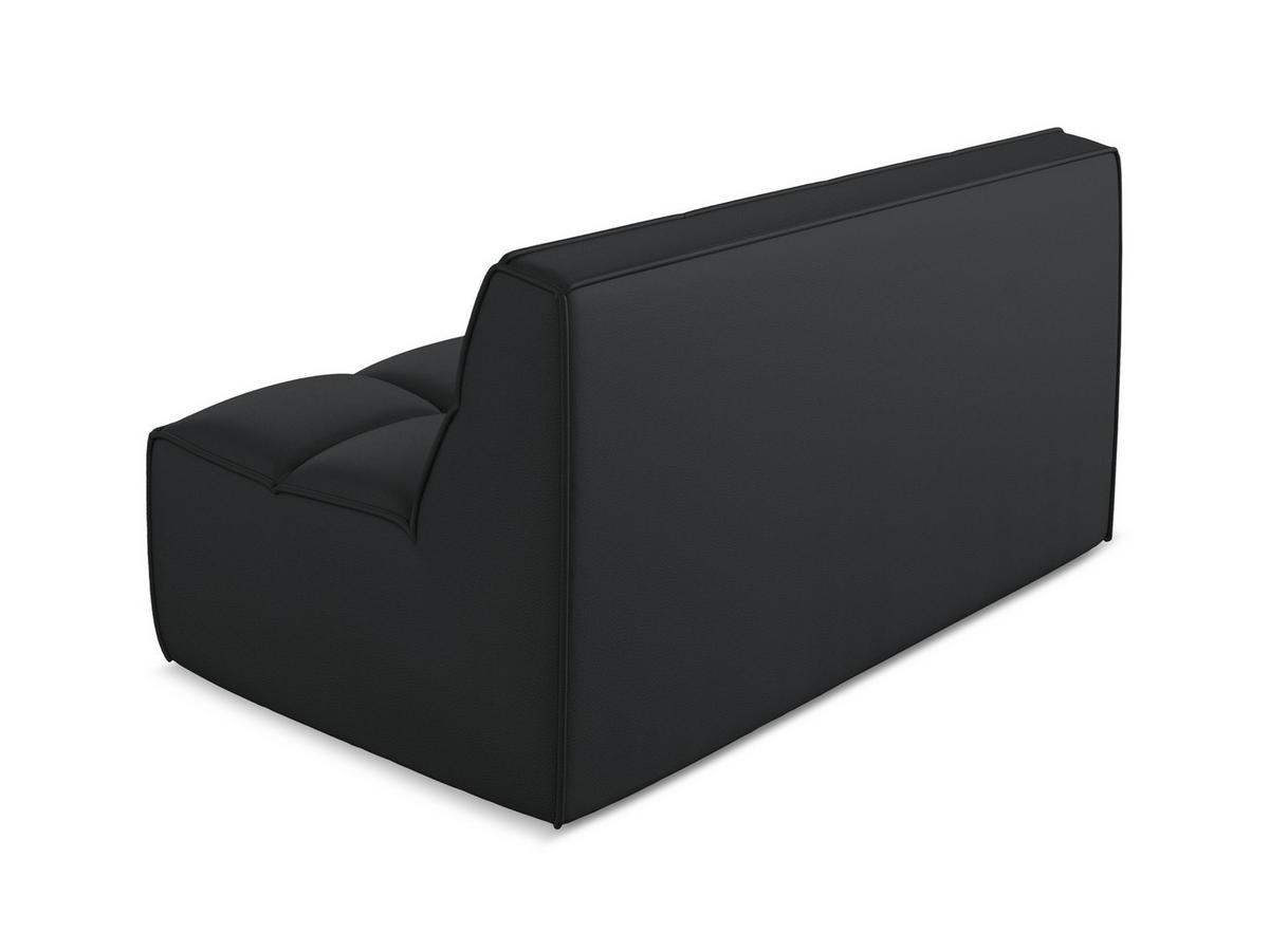 2-SITZER-SOFA Kunstleder Schwarz - Schwarz/Grau, Leder/Kunststoff (160/75/93cm) - Makamii