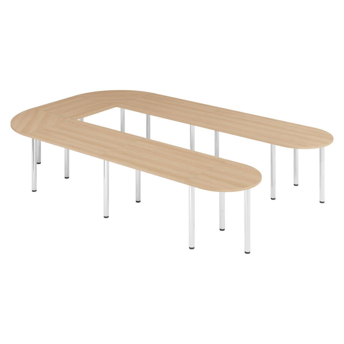 KONFERENZTISCH-SETS Serie-K 240/380/74 cm in Eichefarben - Eichefarben, Holzwerkstoff (240/380/74cm) - bümö