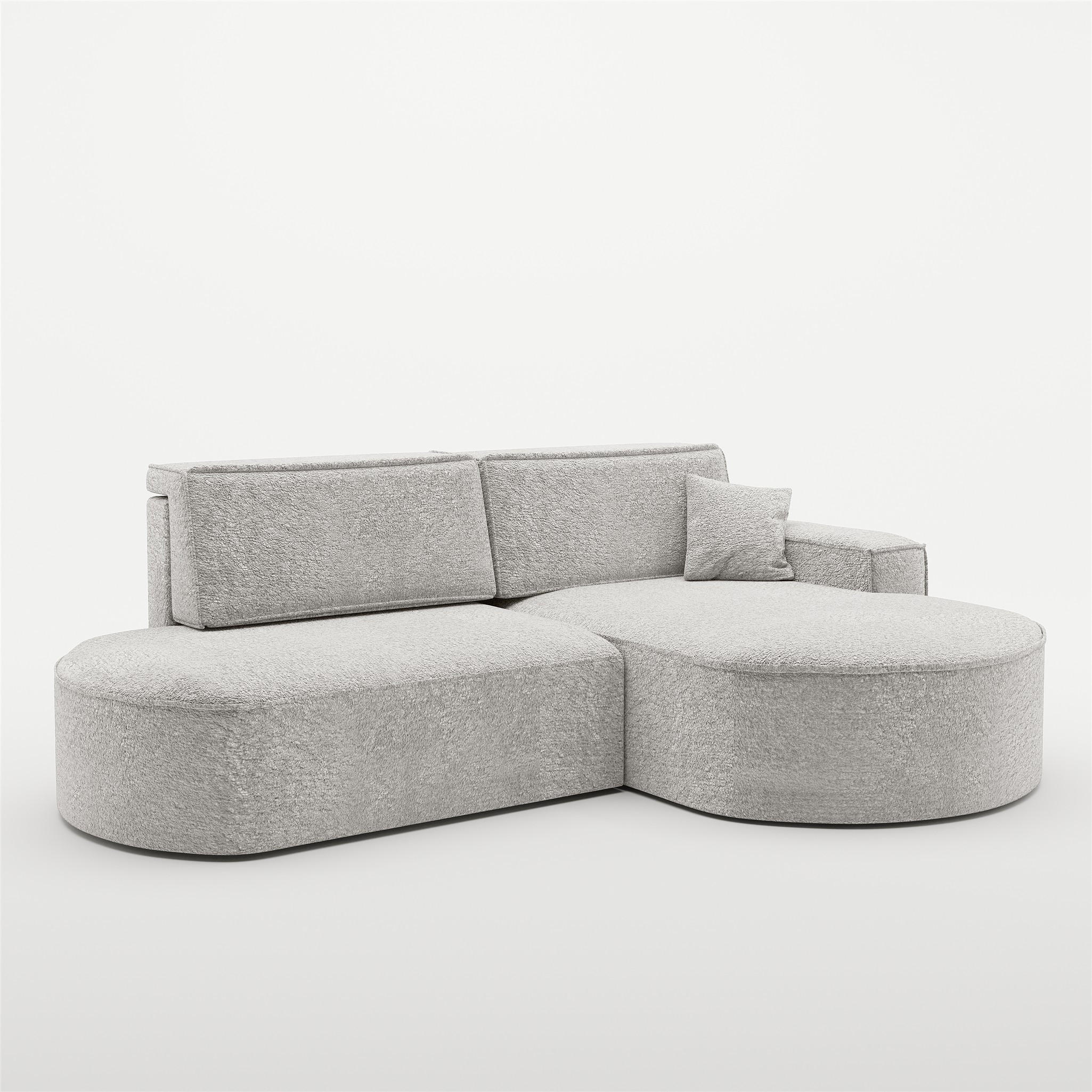 ECKSOFA Venedig Mit Schlaffunktion - Hellgrau, Holzwerkstoff/Textil (278/179cm) - Fun Möbel