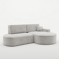 ECKSOFA Venedig Mit Schlaffunktion - Hellgrau, Holzwerkstoff/Textil (278/179cm) - Fun Möbel
