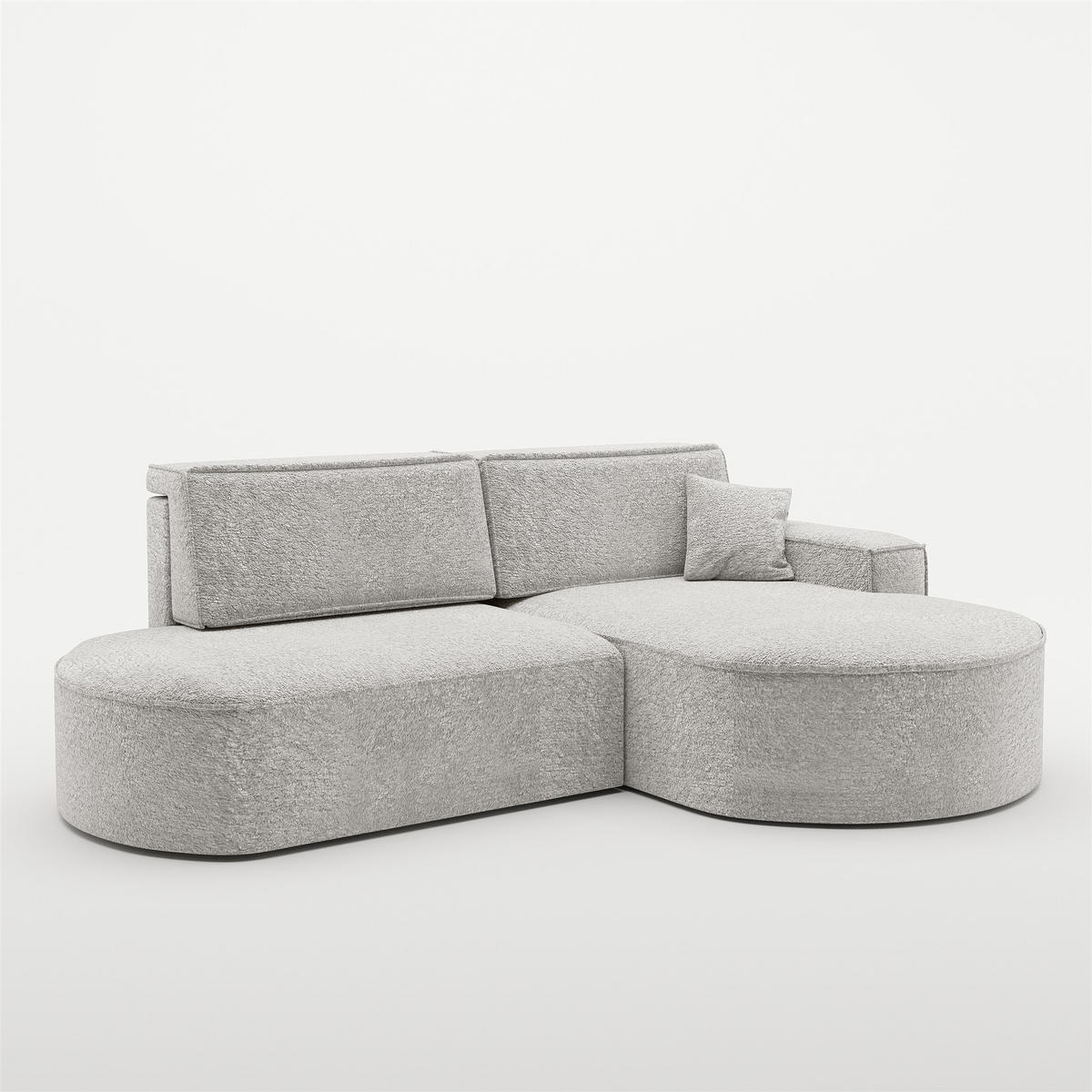 ECKSOFA Venedig Mit Schlaffunktion - Hellgrau, Holzwerkstoff/Textil (278/179cm) - Fun Möbel