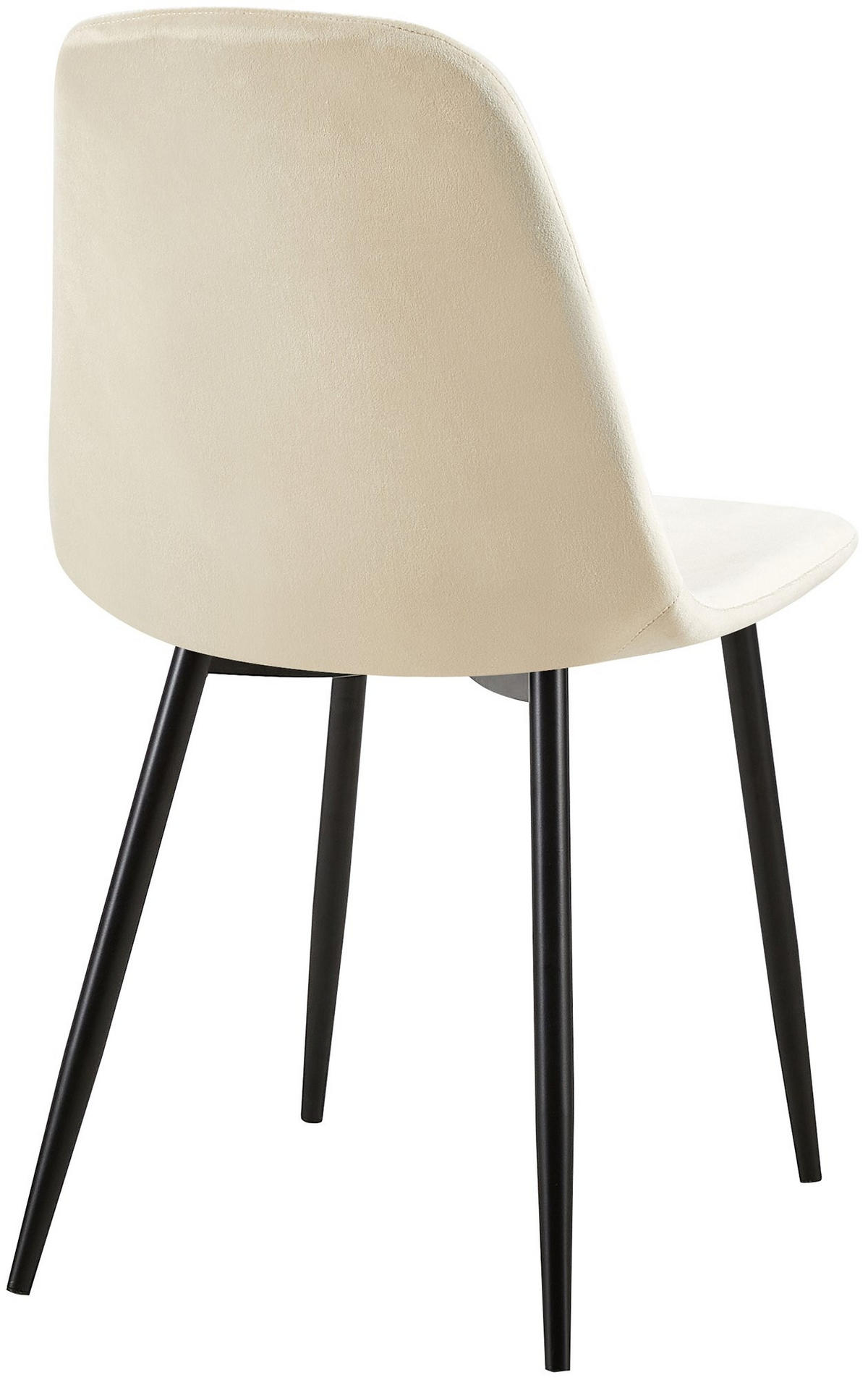 STUHL Samt Creme - Creme/Schwarz, Textil/Metall (44/88/54cm) - CLP