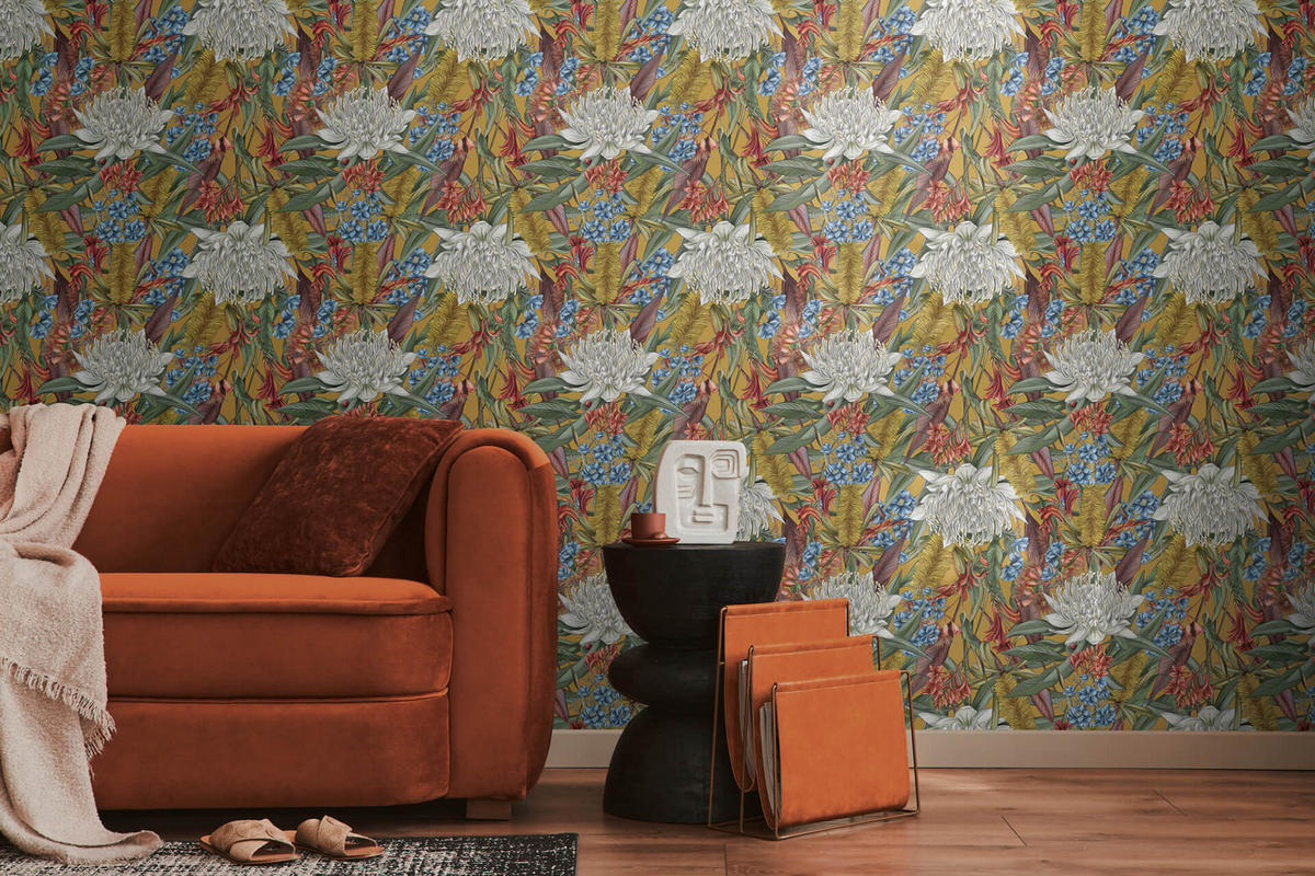 VLIESTAPETE Bunt 53/1005 cm - Gelb, Textil (53/1cm) - KUNSTLOFT
