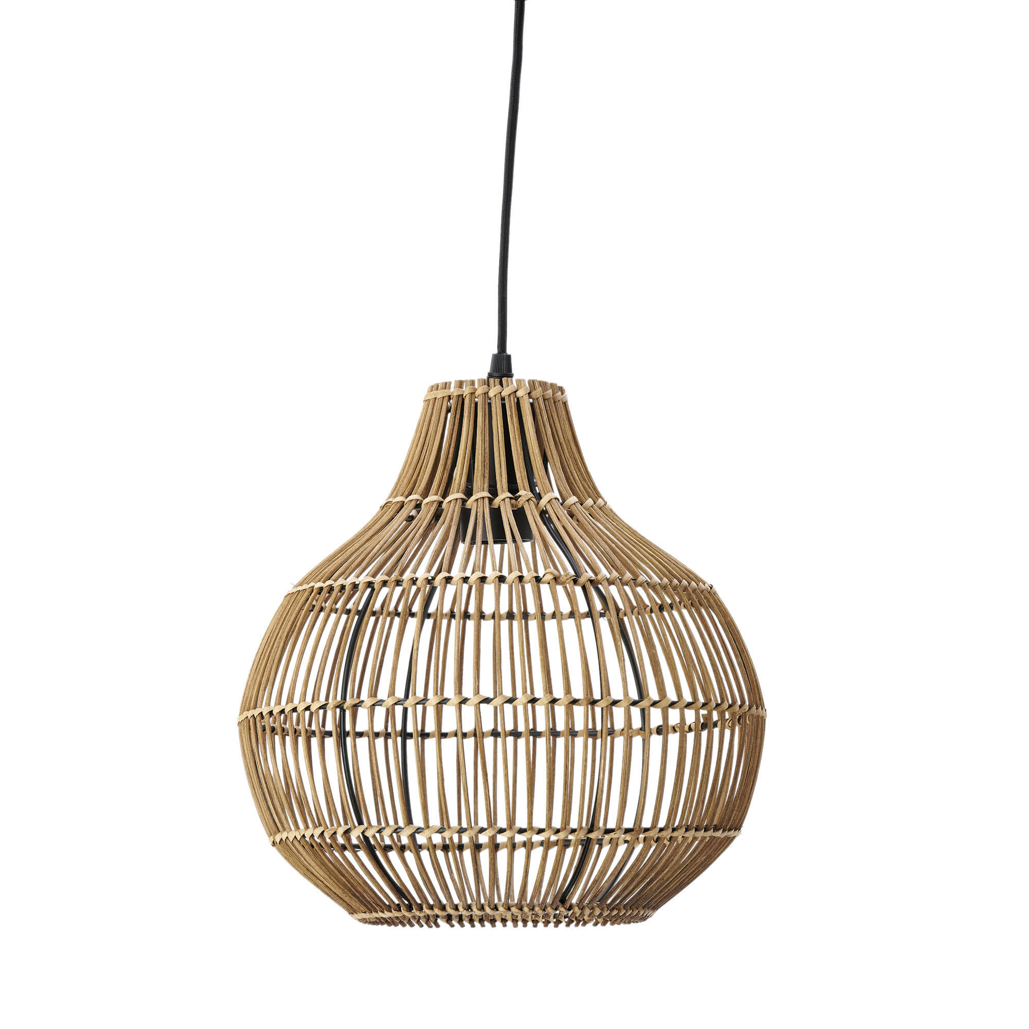 HÄNGELAMPE Pacino Braun Ø30/31,5 cm - Braun, Holz (30/30/31.5cm) - Light & Living