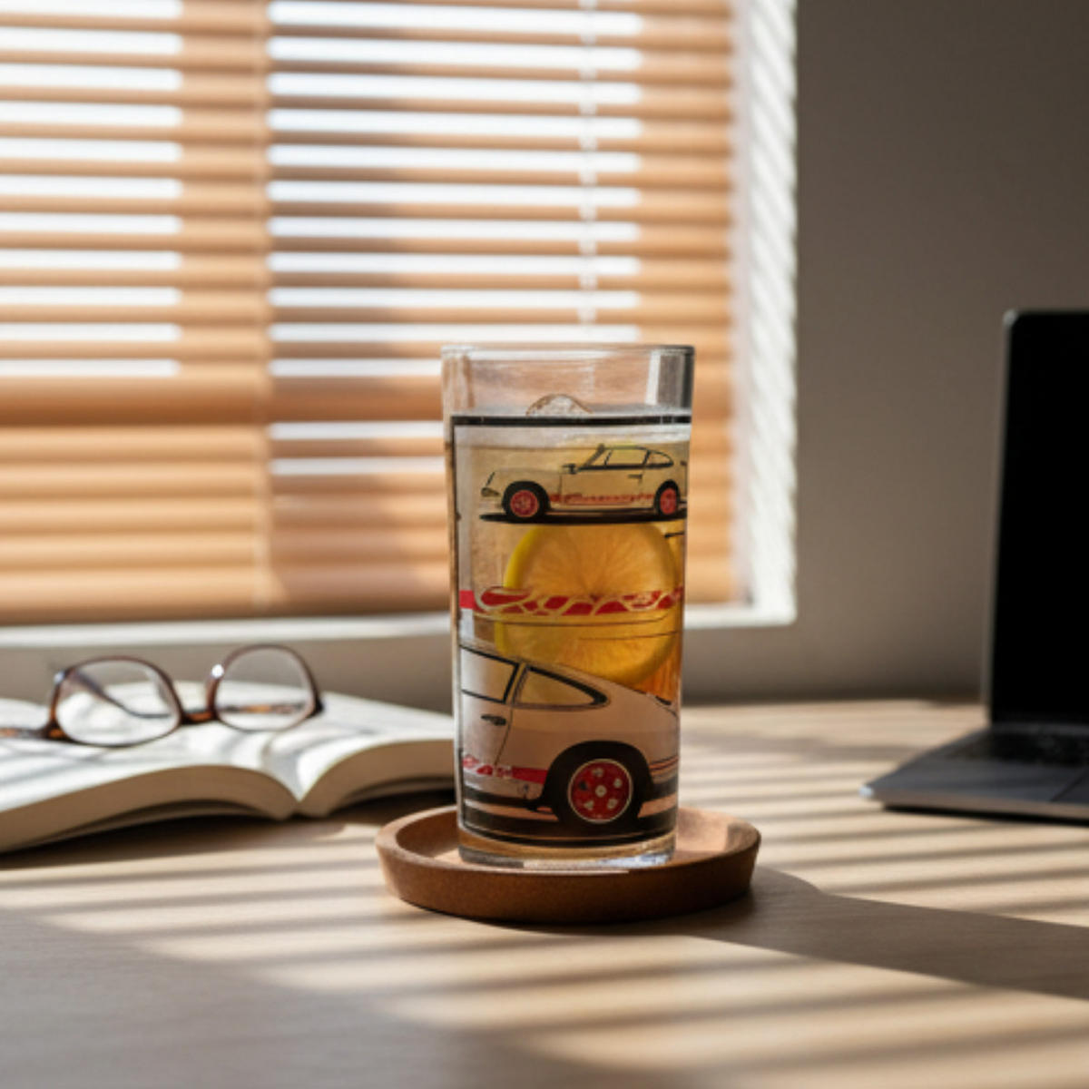 LONGDRINKGLAS Carrera Mehrfarbig 300ml, Kristallglas, Cocktailglas, Trinkglas, Sammlerglas, Barglas, Designglas, Whiskyglas, Geschenkidee, Glasbecher - Transparent, Keramik (0.3L) - Porsche