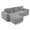 ECKSOFA L Form Aydin Hellgrau 258/169/85 cm Cord Universal mit Schlaffunktion - Hellgrau/Schwarz, Kunststoff/Textil (258/169cm) - AX Living