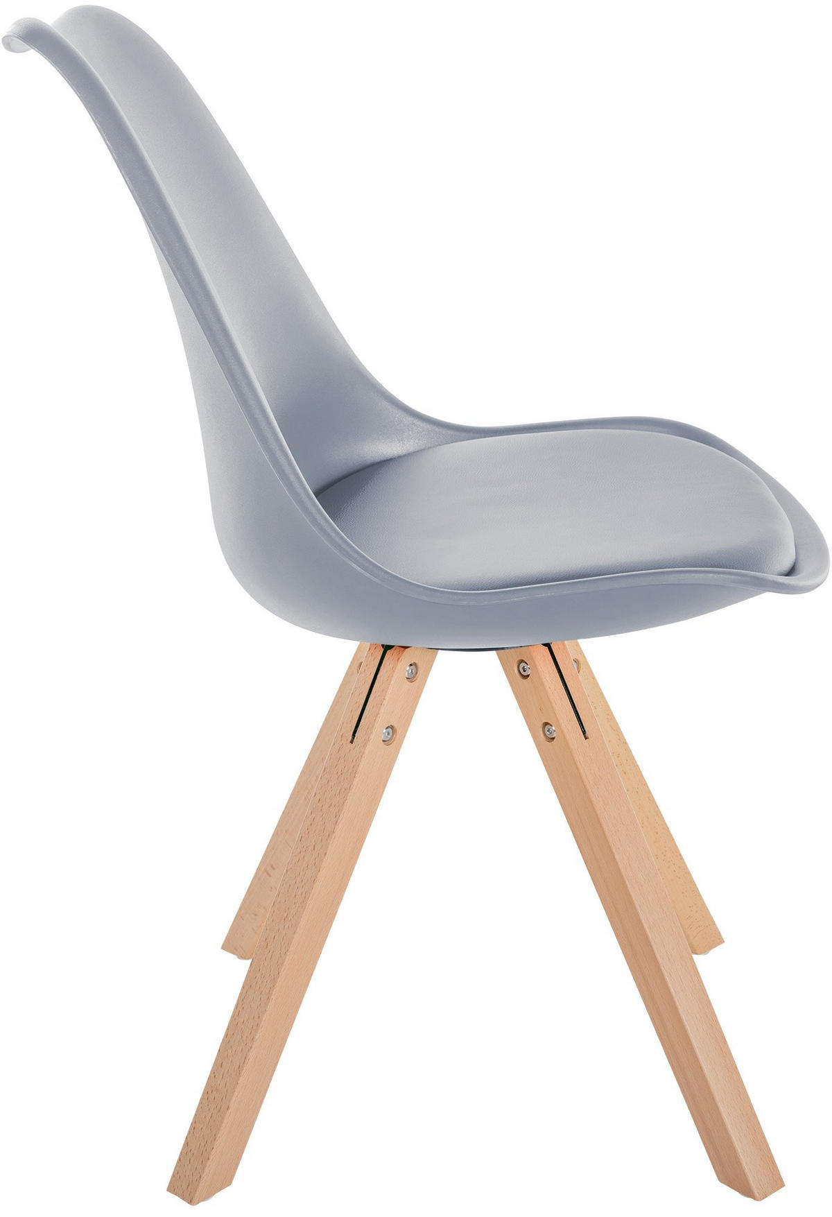 STUHL Kunststoff grau - Naturfarben/Grau, Holz/Kunststoff (48/81/54cm) - CLP