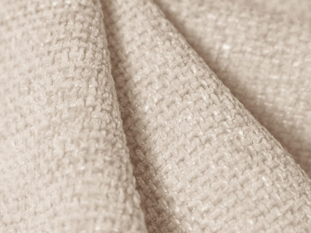 POUF Miley aus Chenille-Stoff leichtes beige - Creme, Textil (90/40/90cm) - Micadoni