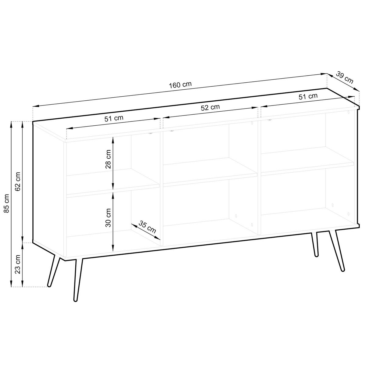 SIDEBOARD VENEZIA 160/85/39cm 3 Türen Beige - Beige, Holzwerkstoff (160/85/39cm) - MASSENO
