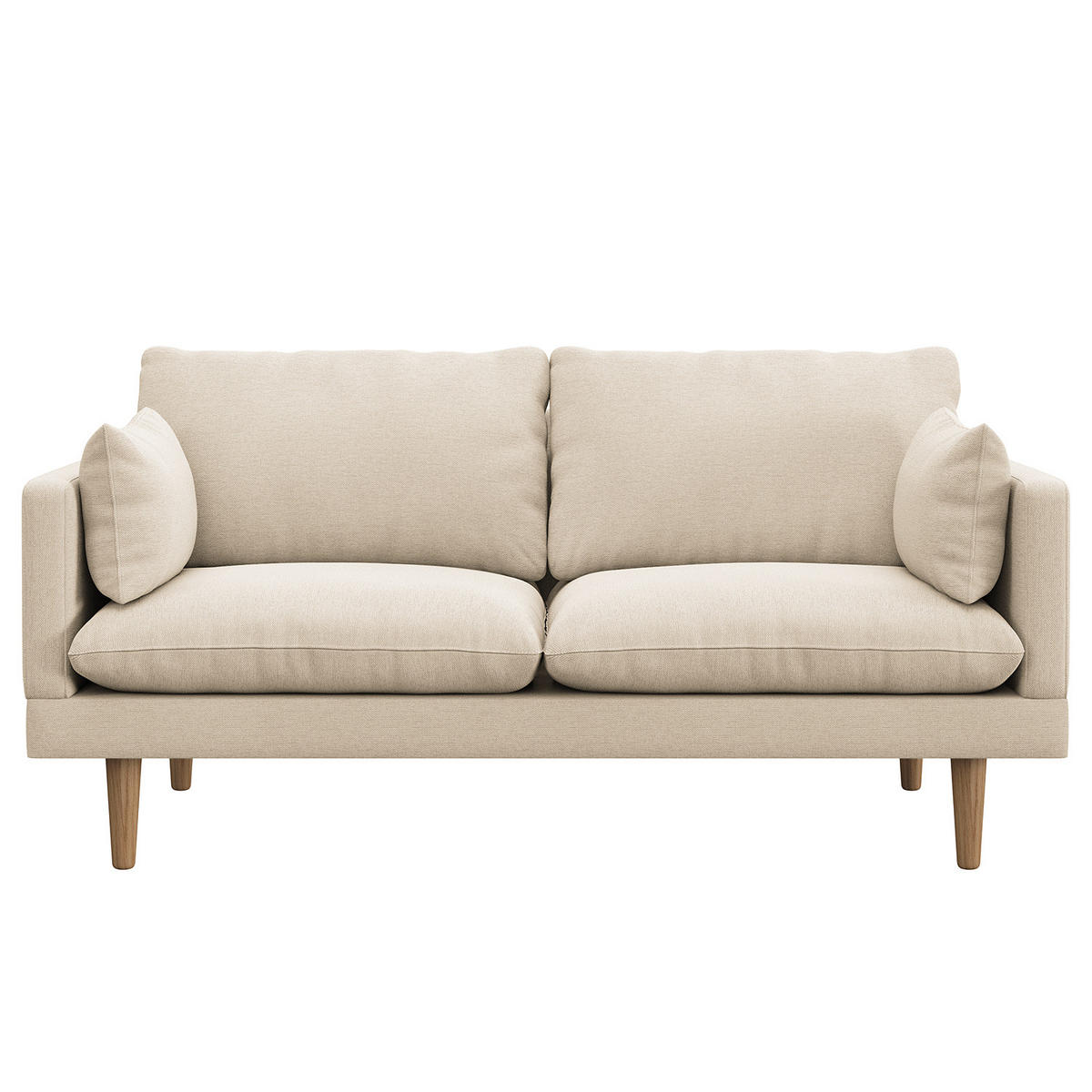 2-SITZER SOFA - Webstoff - Beige, Textil (162/83/85cm) - home24