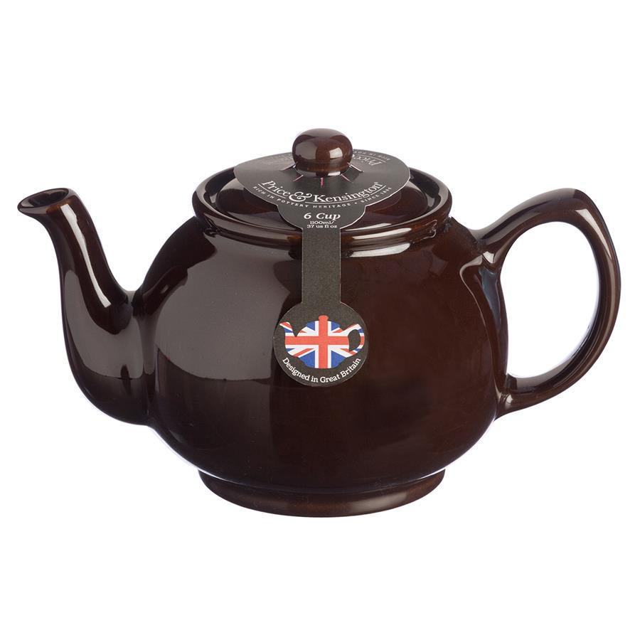TEEKANNE 1500 ml Steingut klassisch rockingham braun, für 10 Tassen - Braun, Keramik (1.7L) - Price & Kensington