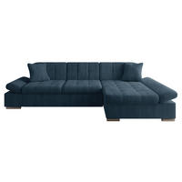 ECKSOFA Malwi Cord, Seite: Rechts - Dunkelblau, Holz/Textil (278/161cm) - MIRJAN24