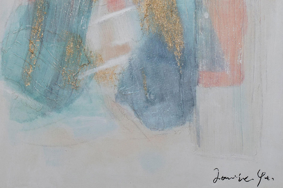ACRYLBILD HANDGEMALT 75/100 cm - Beige/Weiß, Holz/Textil (1.4/100cm) - KUNSTLOFT
