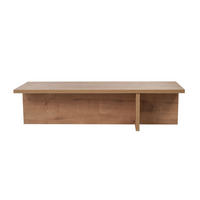 COUCHTISCH mit rechteckiger Platte und asymmetrischem Fuß L120 cm - HARBOR - Eichefarben, Holzwerkstoff (120/45/30cm) - Calicosy