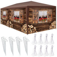 PAVILLON Almchalet,wasserdicht,braun - Braun, Kunststoff (300/250/600cm) - tectake