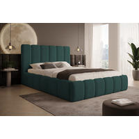 POLSTERBETT Vilo 200x200 mit Bettkasten und Stabilem Metallgestell - Türkis, Textil (200/200cm) - Storez24