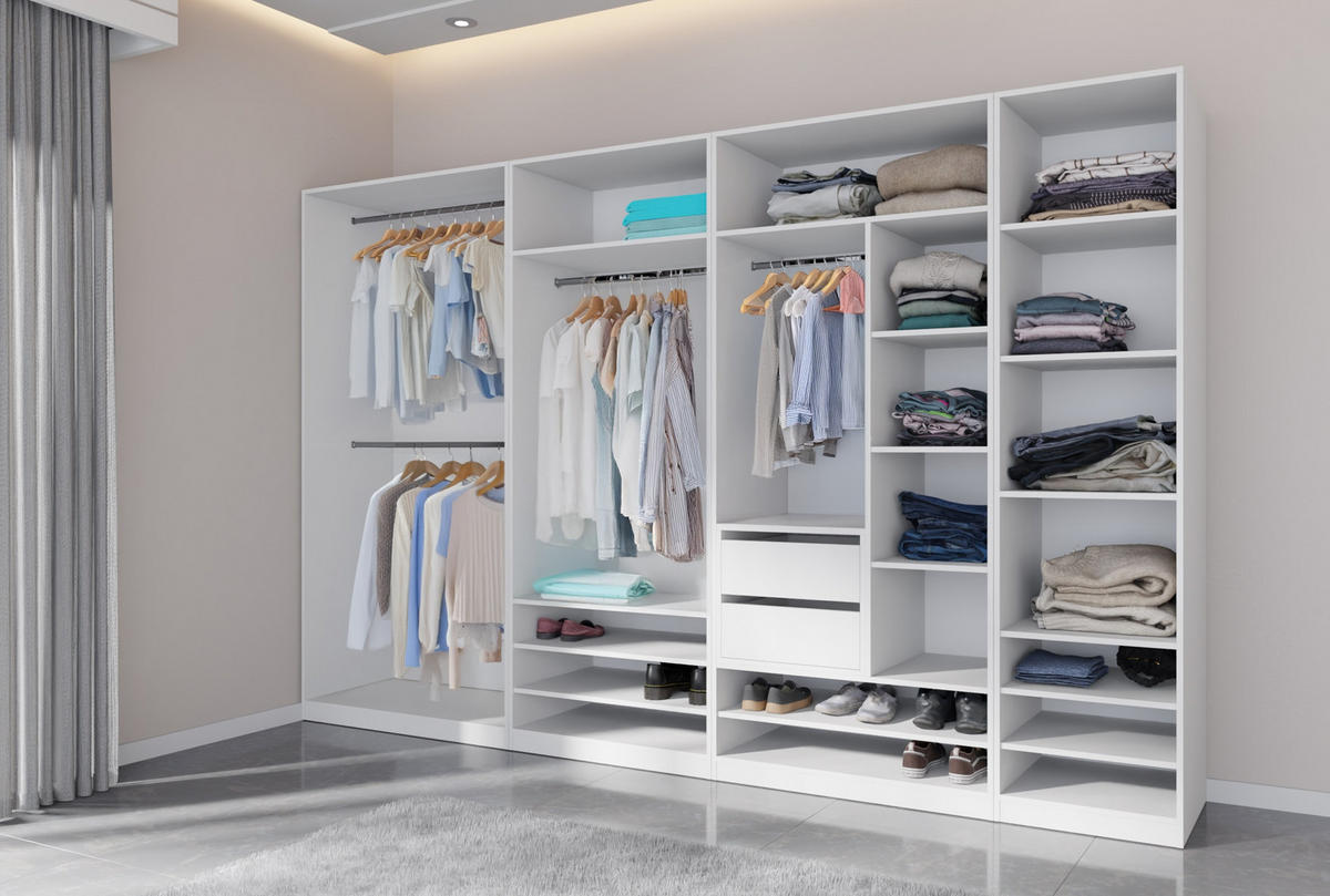 OFFENER-GARDEROBENSCHRANK TRES 02 Weiß 90/206/51 CM - Weiß, Holzwerkstoff (90/206/51cm) - Marmex Möbel